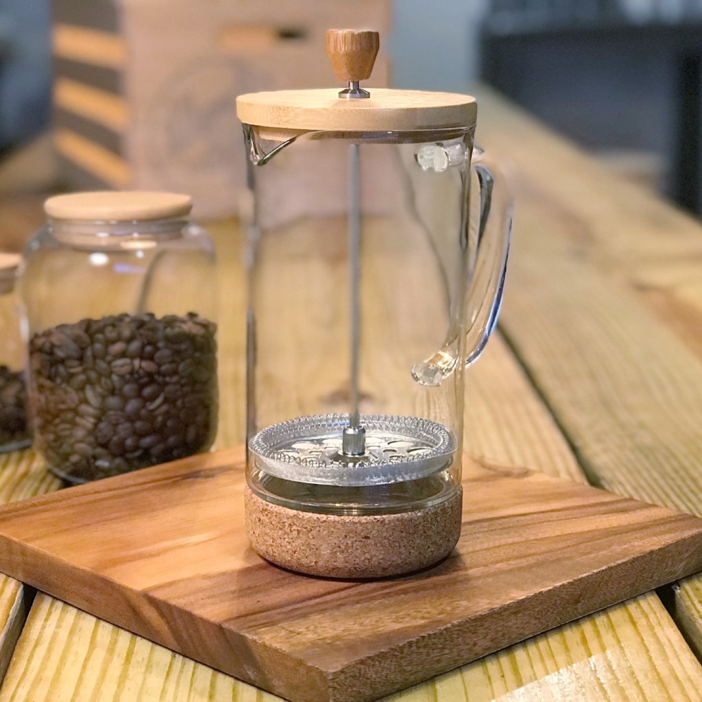 MELBOURNE Bamboo & Glass French Press Coffee Maker