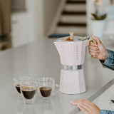 Grosche Pink MILANO STONE Stovetop Espresso Maker
