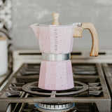 Grosche Pink MILANO STONE Stovetop Espresso Maker