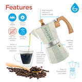 Grosche Green MILANO STONE Stovetop Espresso Maker