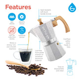 Grosche Gray MILANO STONE Stovetop Espresso Maker