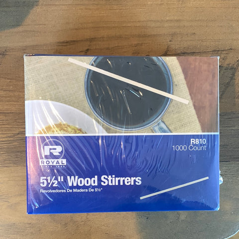 5.5” Wood Coffee Stirrers Royal