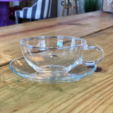 8oz Yama Tea & Coffee Glass Cups & Saucers