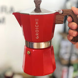 Grosche Firehouse Red MILANO Stovetop Espresso Maker