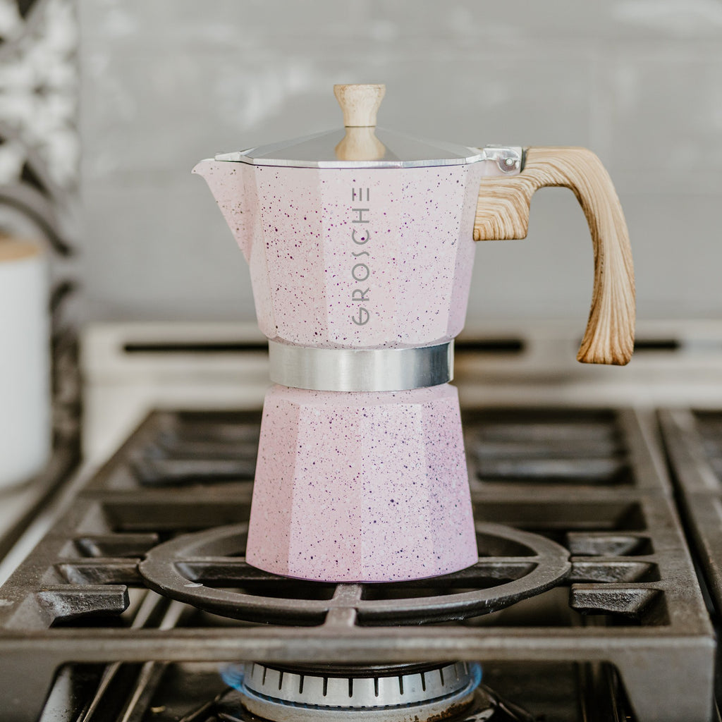 Grosche Pink MILANO STONE Stovetop Espresso Maker – Millennials Coffee Store
