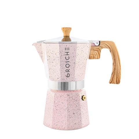 Grosche Pink MILANO STONE Stovetop Espresso Maker